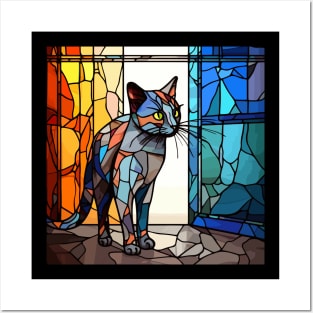 A Stained Glass Cat Posters and Art